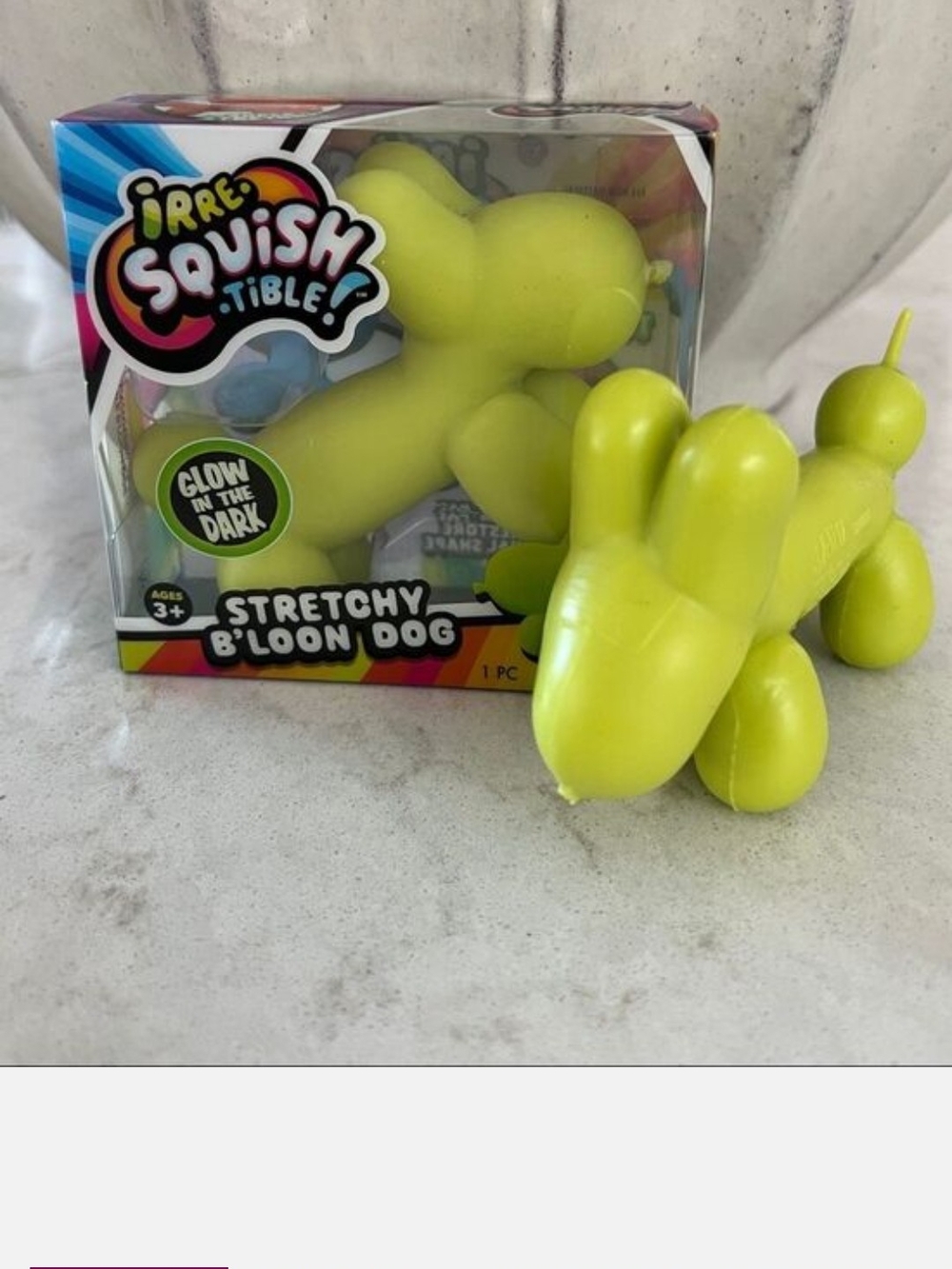 Stretchy B'loon Dog - Glow-In-The-Dark Yellow